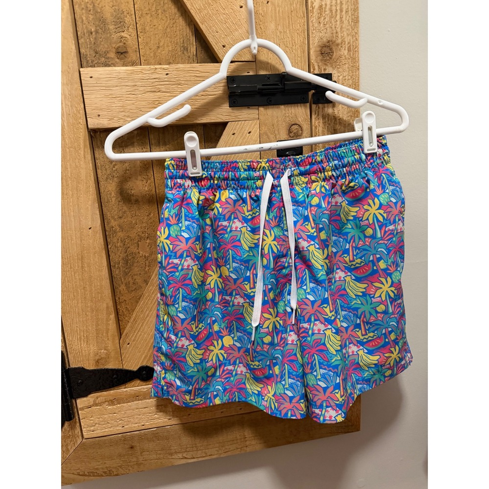 Chubbies Mens Tropical Palm Tree Banana Print Swim Blue Multi Small 5.5" #74
